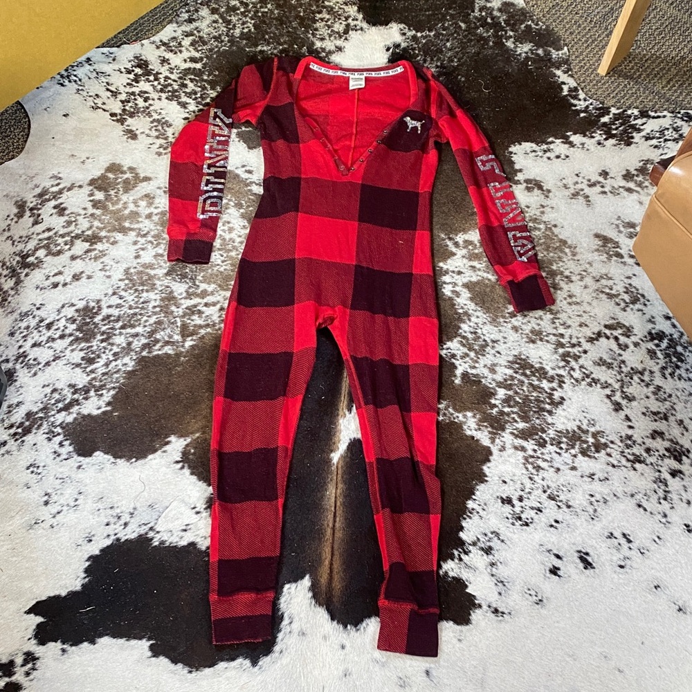 PINK Victoria's Secret Red and Black Plaid One Piece